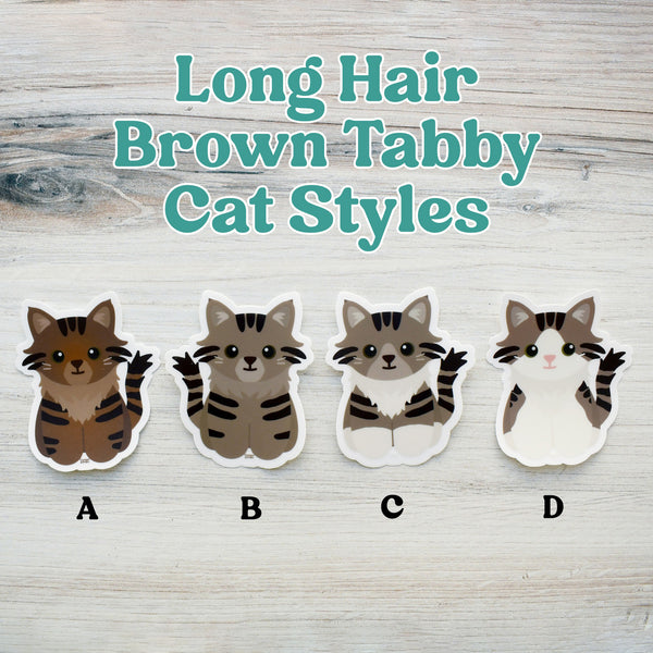 Looks Like My Cat! Maine Coon long-haired brown tabby cat sticker
