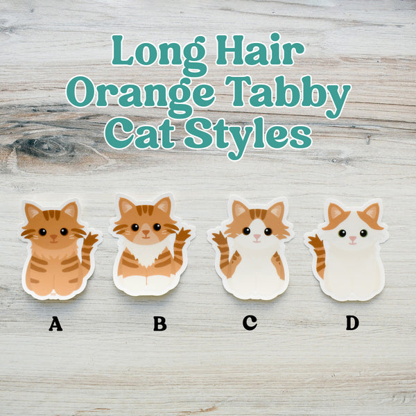 Looks Like My Cat! Long-haired orange tabby cat sticker