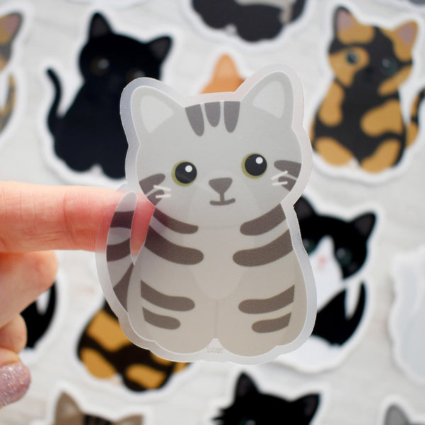 Looks Like My Cat! Gray tabby cat sticker