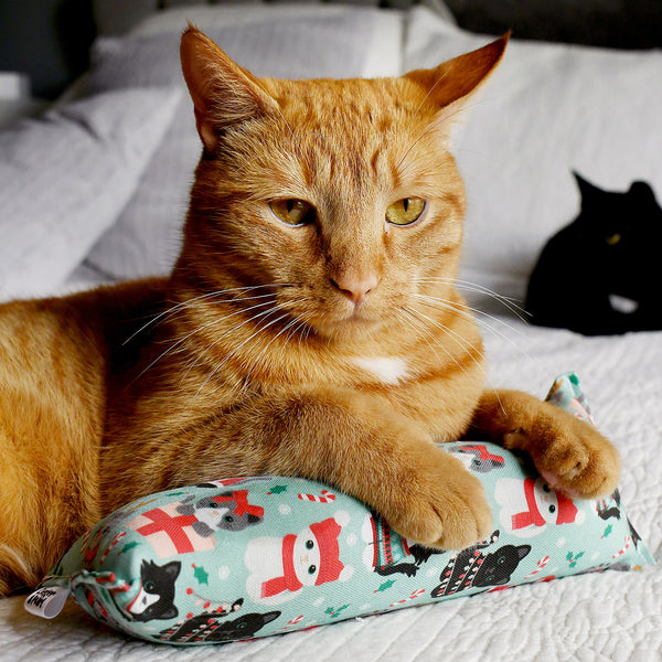 Festive Felines Kicker Cat Toy - mint