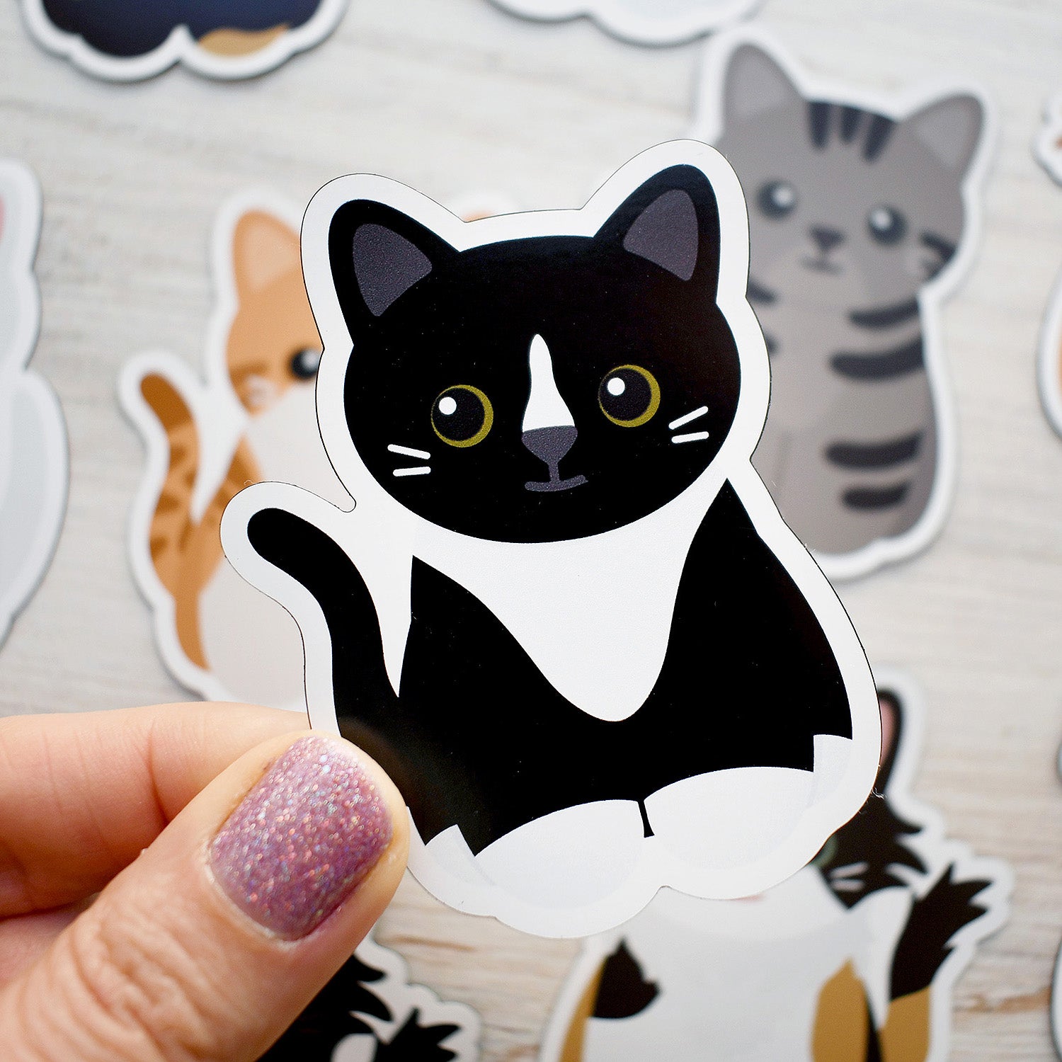 Looks Like My Cat! Black tuxedo with thin blaze cat magnet