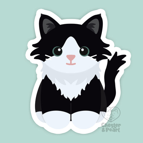 Looks Like My Cat! Long-haired black tuxedo cat magnet