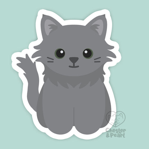 Looks Like My Cat! Long-haired gray cat magnet