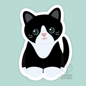 Looks Like My Cat! Black tuxedo with white blaze cat magnet