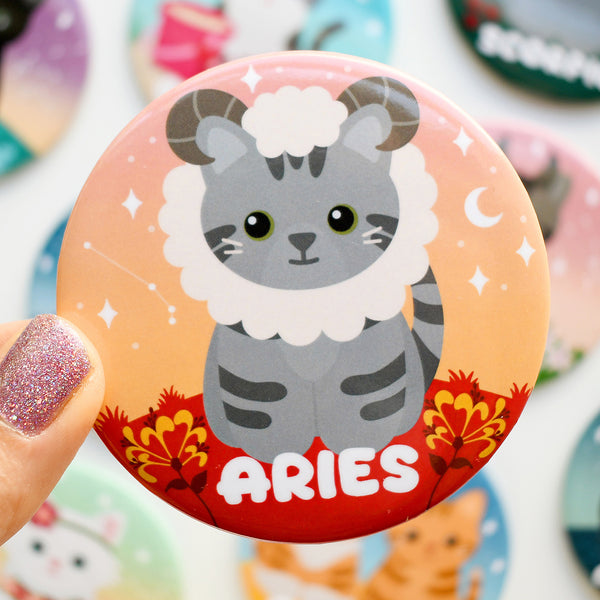 Aries Zodiac Cat Fridge Magnet