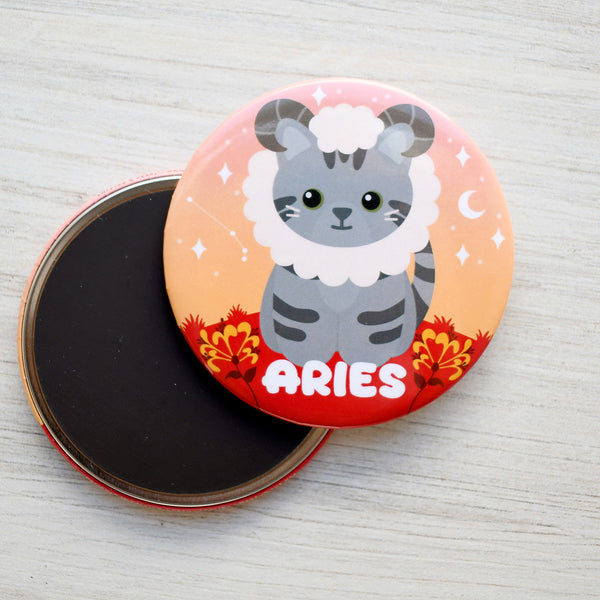 Aries Zodiac Cat Fridge Magnet