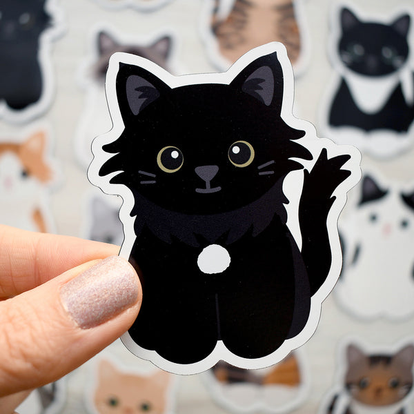 Looks Like My Cat! Black cat with white locket magnet
