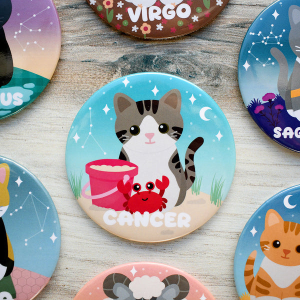 Cancer Zodiac Cat Fridge Magnet