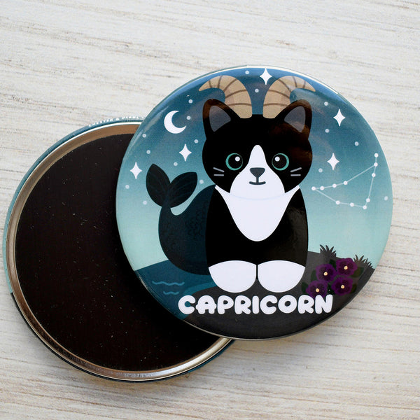 Capricorn Zodiac Cat Fridge Magnet