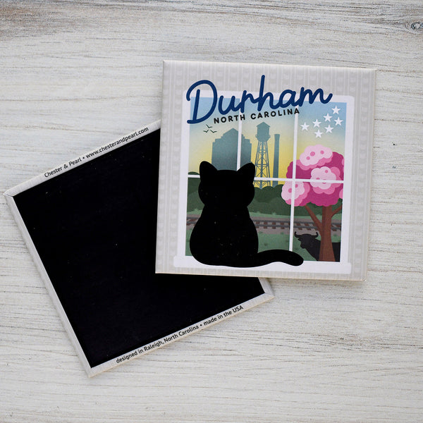 Durham Window View Cat Fridge Magnet