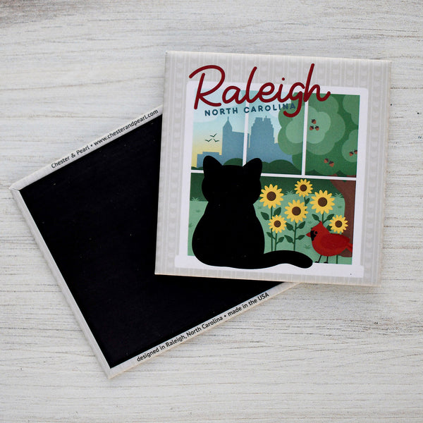 Raleigh Window View Cat Fridge Magnet
