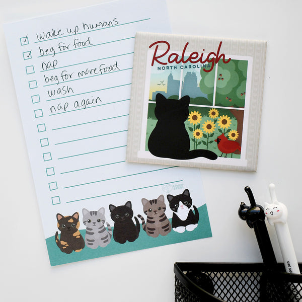 Raleigh Window View Cat Fridge Magnet