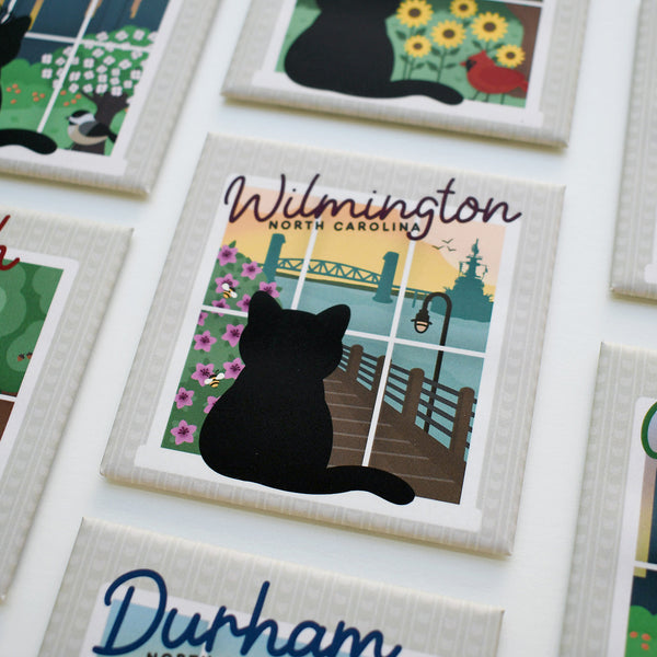 Wilmington Window View Cat Fridge Magnet
