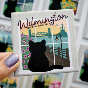 Wilmington Window View Cat Fridge Magnet