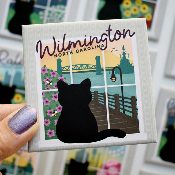 Wilmington Window View Cat Fridge Magnet