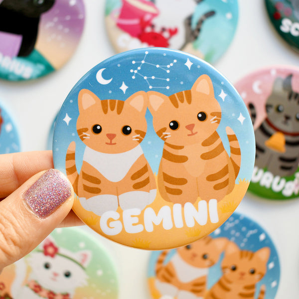 Gemini Zodiac Cat Fridge Magnet