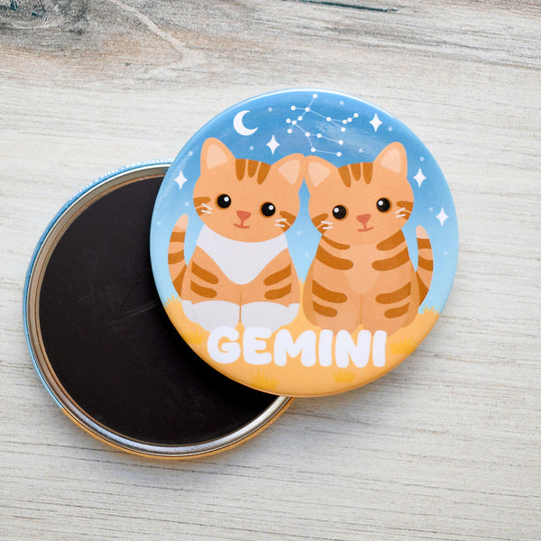 Gemini Zodiac Cat Fridge Magnet