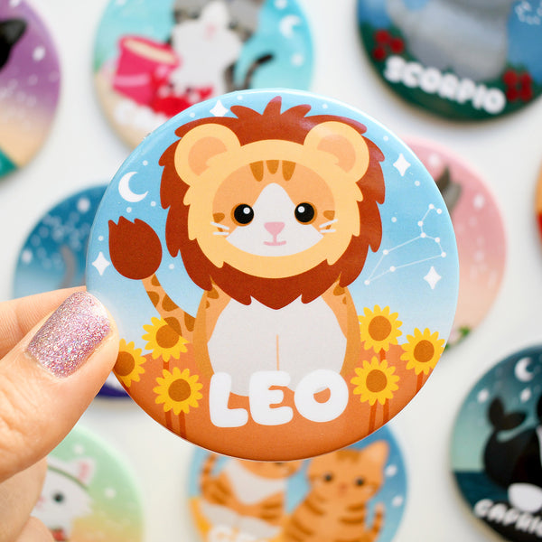 Leo Zodiac Cat Fridge Magnet