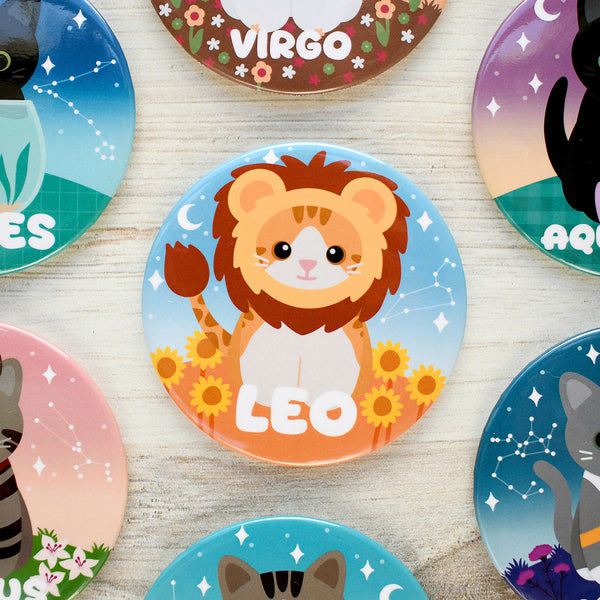 Leo Zodiac Cat Fridge Magnet