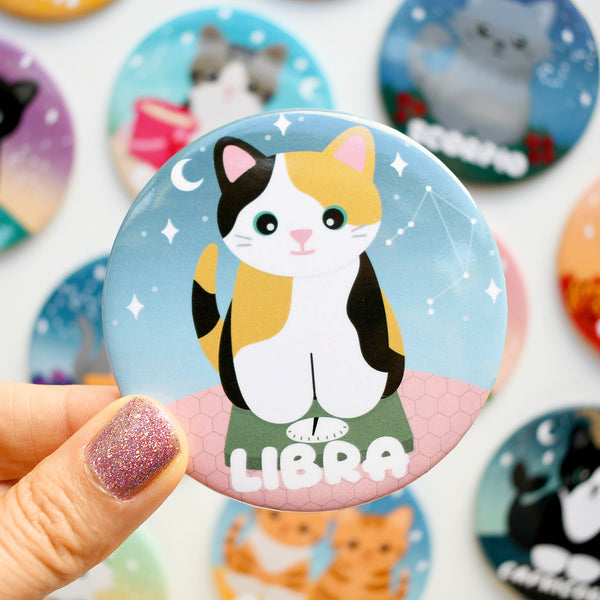 Libra Zodiac Cat Fridge Magnet