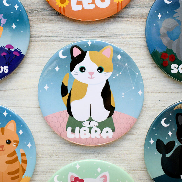 Libra Zodiac Cat Fridge Magnet
