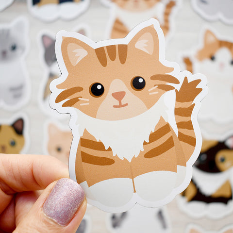 Looks Like My Cat! Long-haired orange tabby tuxedo cat magnet