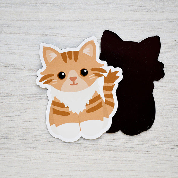 Looks Like My Cat! Long-haired orange tabby tuxedo cat magnet