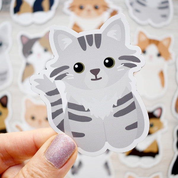 Looks Like My Cat! Long-haired gray tabby cat magnet
