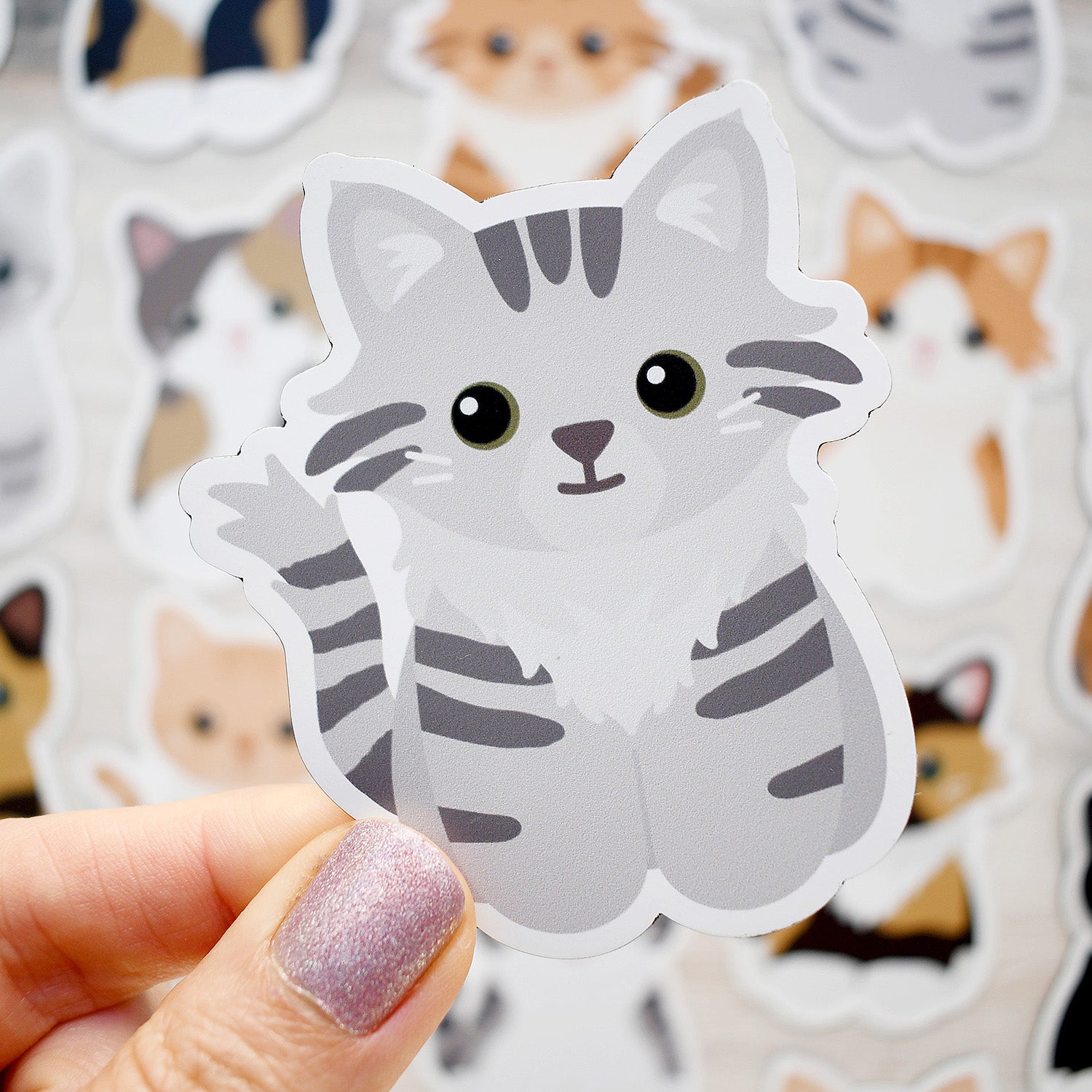 Looks Like My Cat! Long-haired silver tabby cat magnet