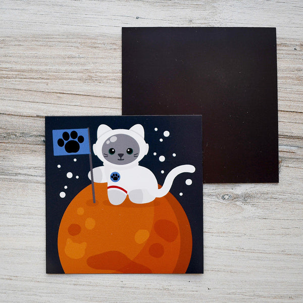Catstronaut on Mars Magnet