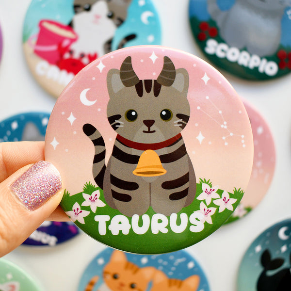 Taurus Zodiac Cat Fridge Magnet