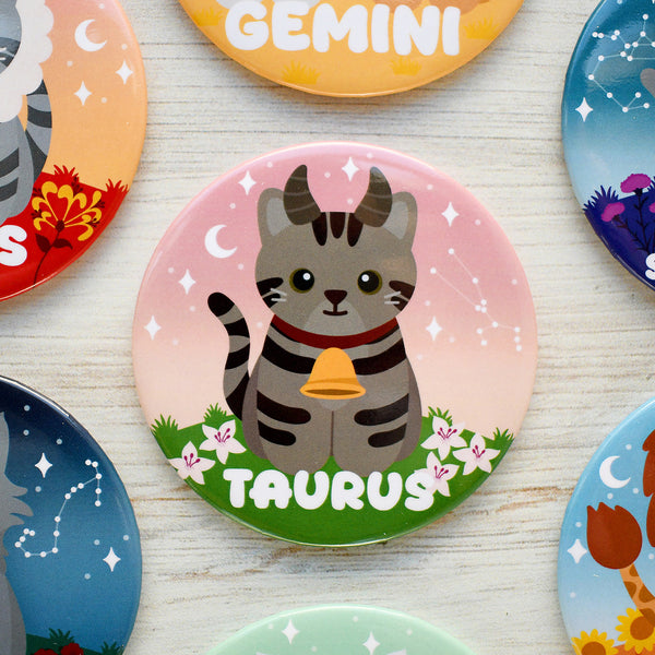 Taurus Zodiac Cat Fridge Magnet
