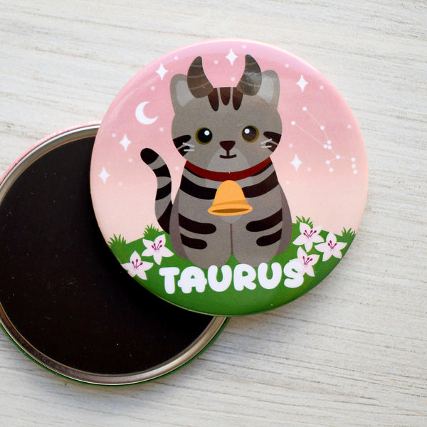 Taurus Zodiac Cat Fridge Magnet