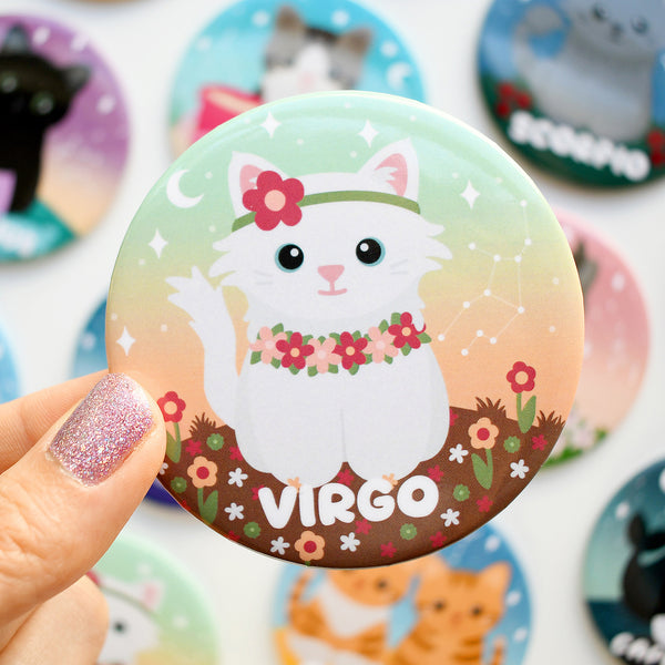 Virgo Zodiac Cat Fridge Magnet