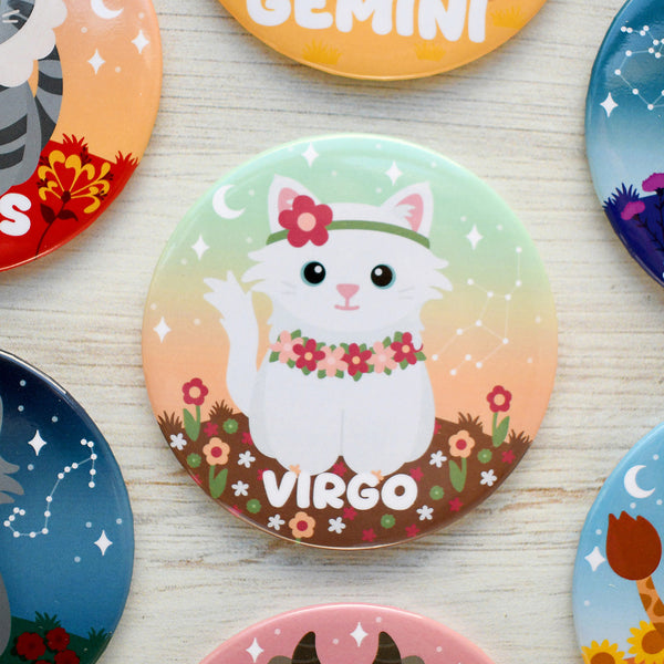 Virgo Zodiac Cat Fridge Magnet