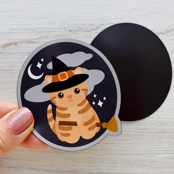 Witch Cat 3" cat magnet