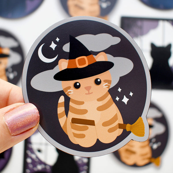 Witch Cat 3" cat magnet