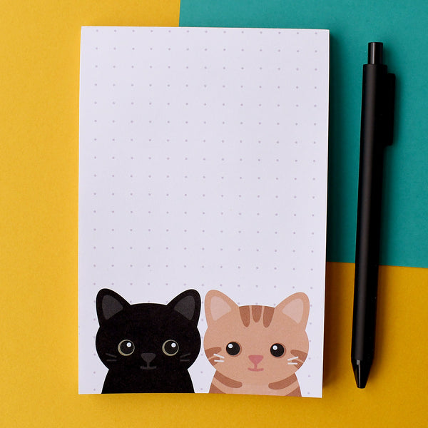 Peekaboo! Black and Orange Cats Notepad