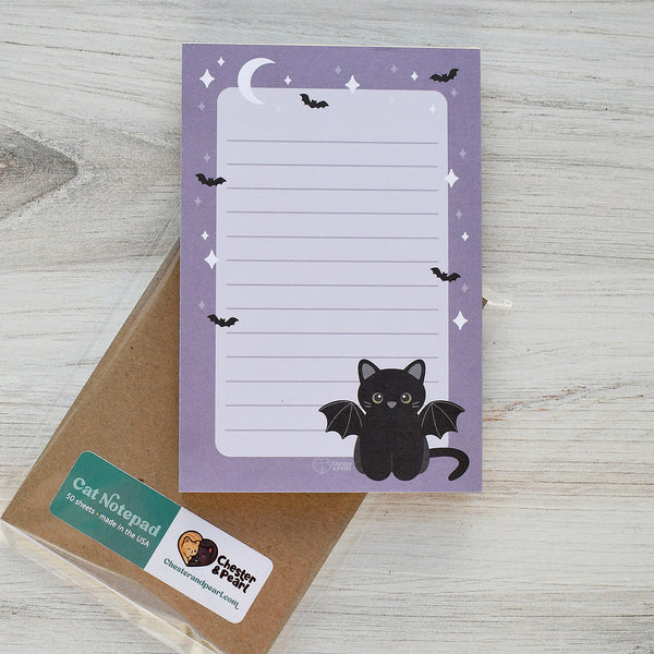 Bat Cat Lined Notepad