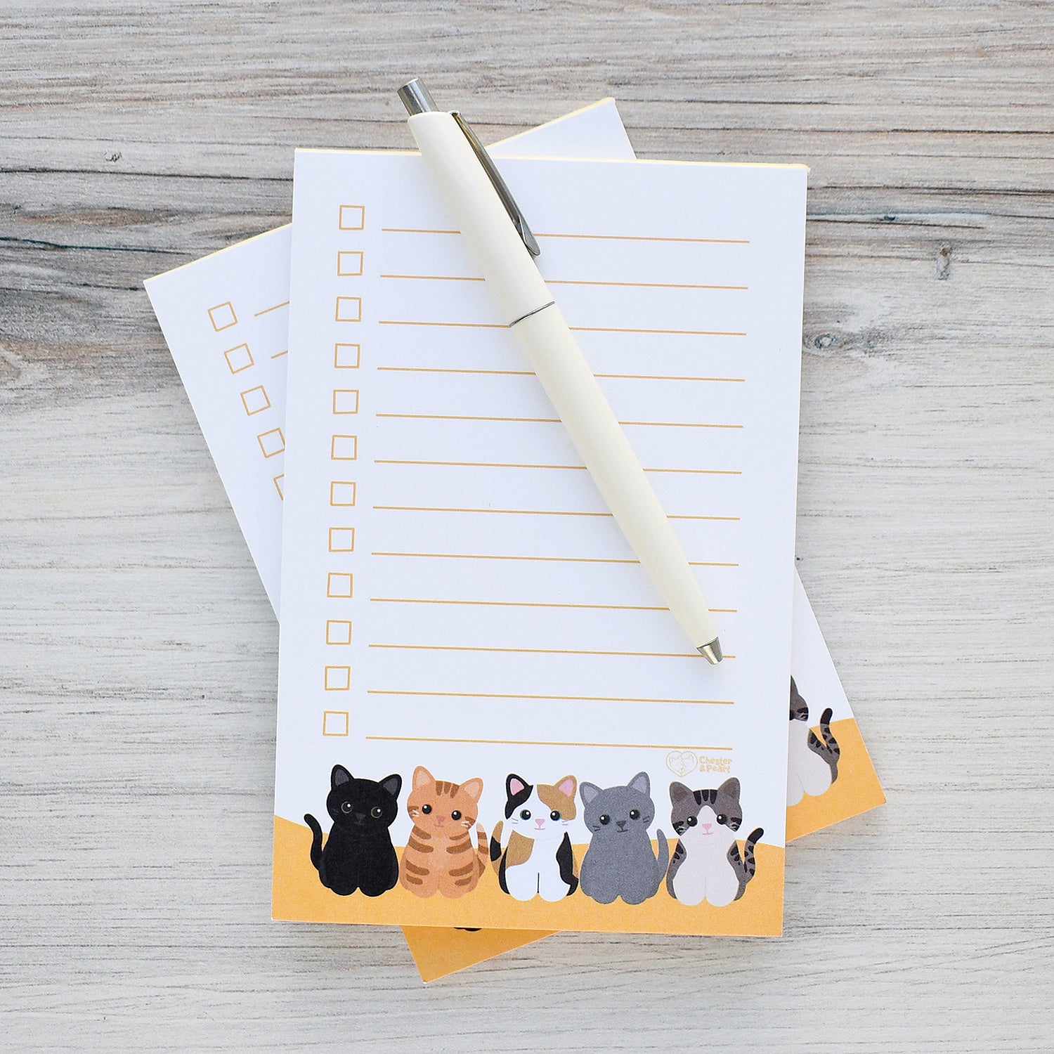 Yellow Paw-rade of Cats Checklist Notepad