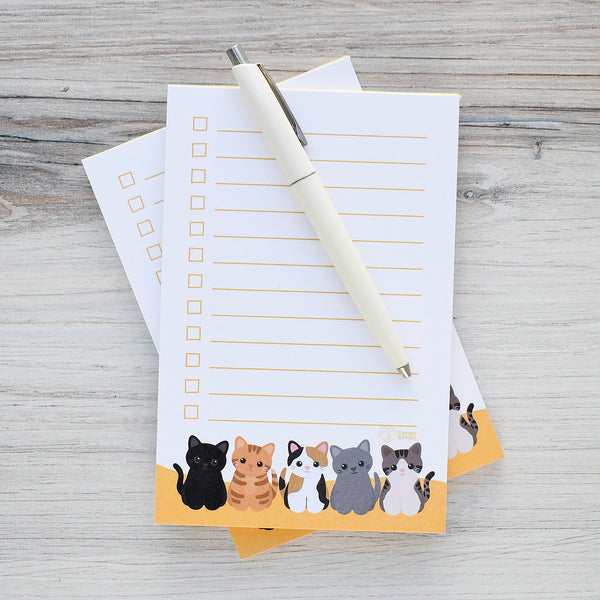 Yellow Paw-rade of Cats Checklist Notepad