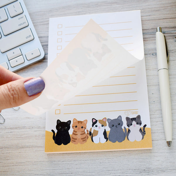 Yellow Paw-rade of Cats Checklist Notepad