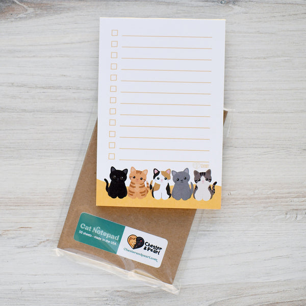 Yellow Paw-rade of Cats Checklist Notepad