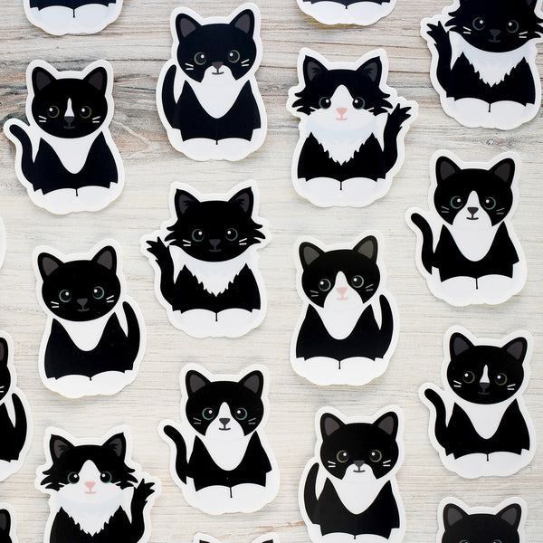 Looks Like My Cat! Black tuxedo cat sticker