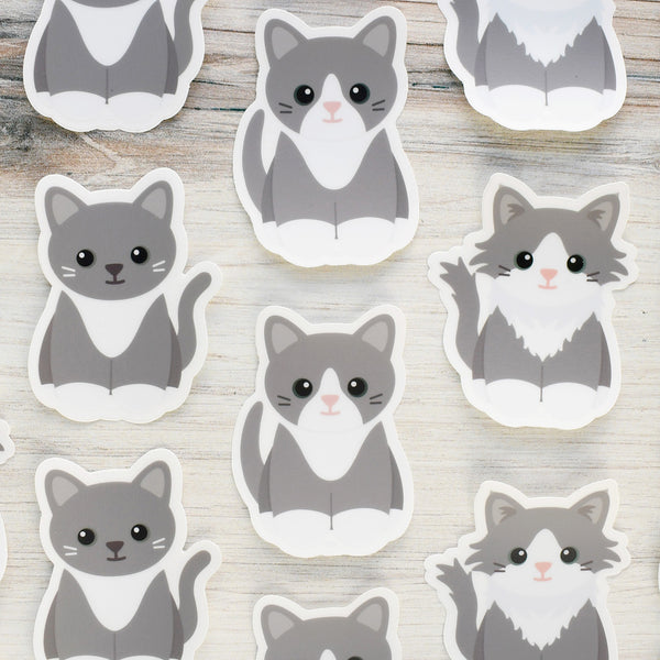Looks Like My Cat! Gray tuxedo cat sticker