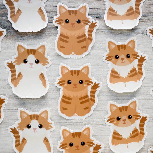 Looks Like My Cat! Long-haired orange tabby cat sticker