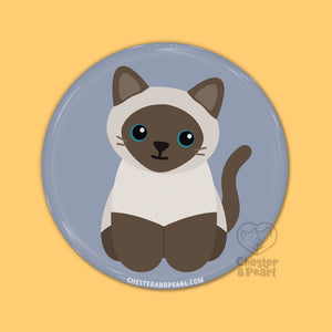 Siamese Cat Pin or Magnet