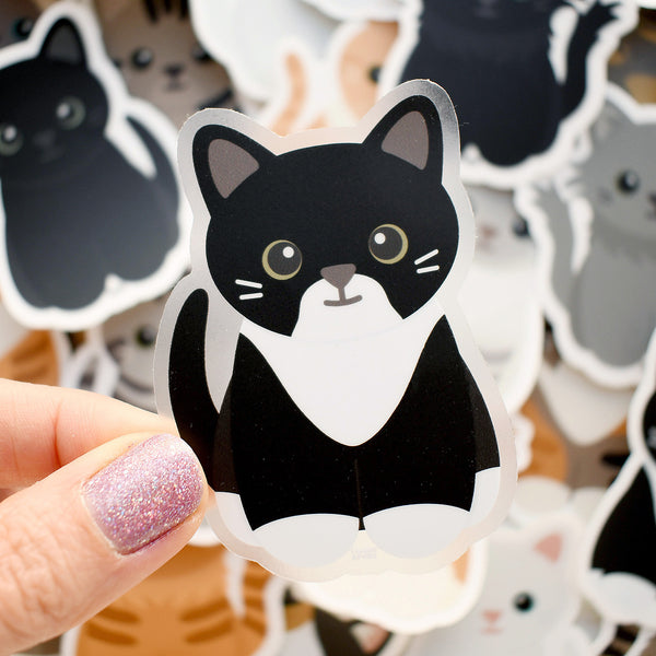 Looks Like My Cat! Black tuxedo cat with gotee sticker