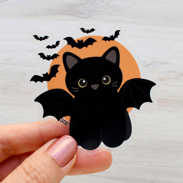 Bat Cat 3-in. Vinyl Cat Sticker