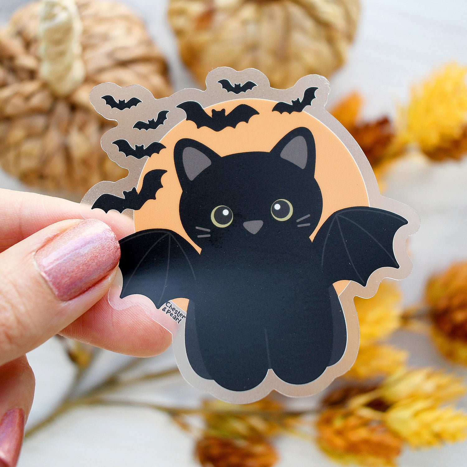 Bat Cat 3-in. Vinyl Cat Sticker